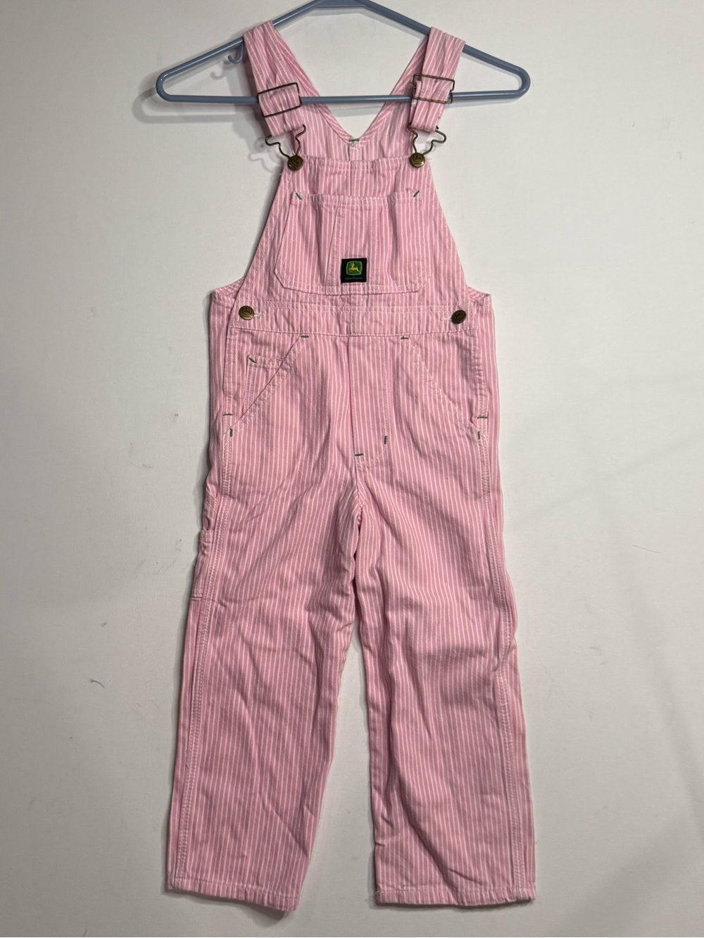 John Deere Pink Striped Women's Overalls